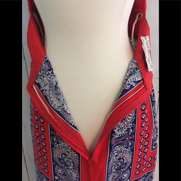 Vintage S. Howard Hirsh Geo Pattern Halter Maxi Dress - Picture 7 of 8